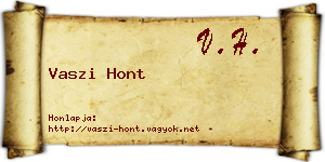 Vaszi Hont névjegykártya